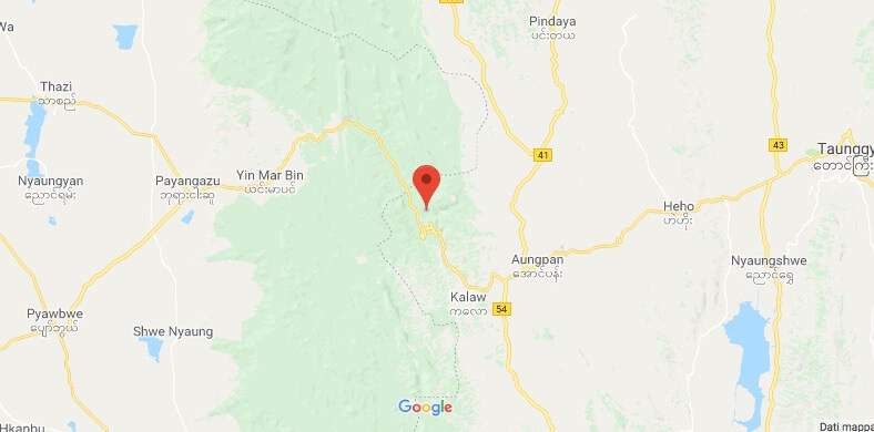 campo elefanti in Myanmar - mappa