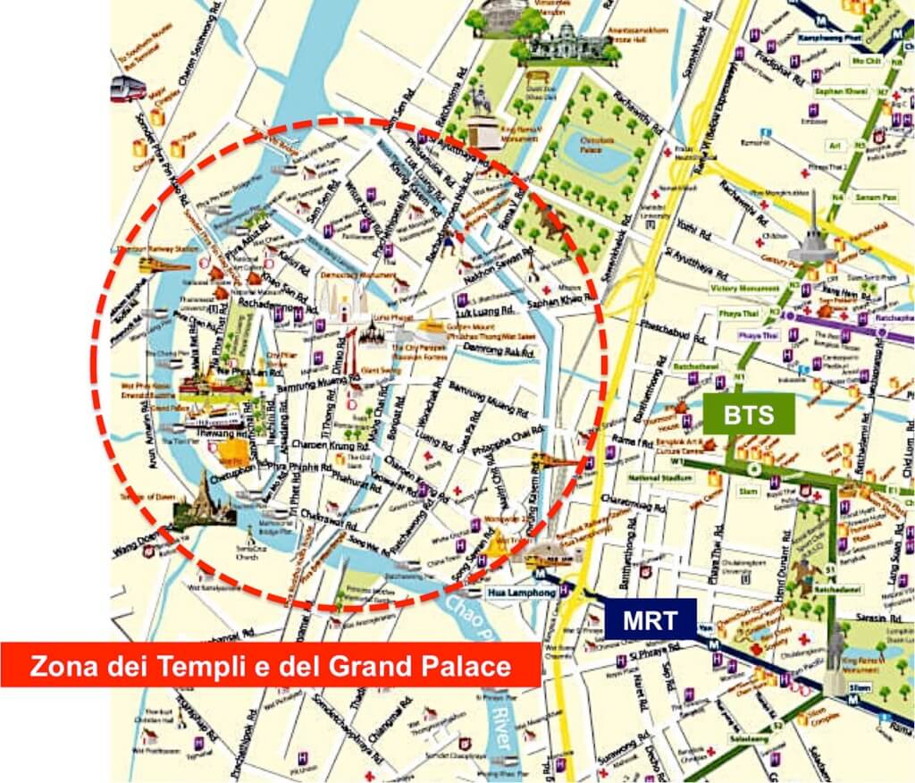 Zona dei templi di Bangkok