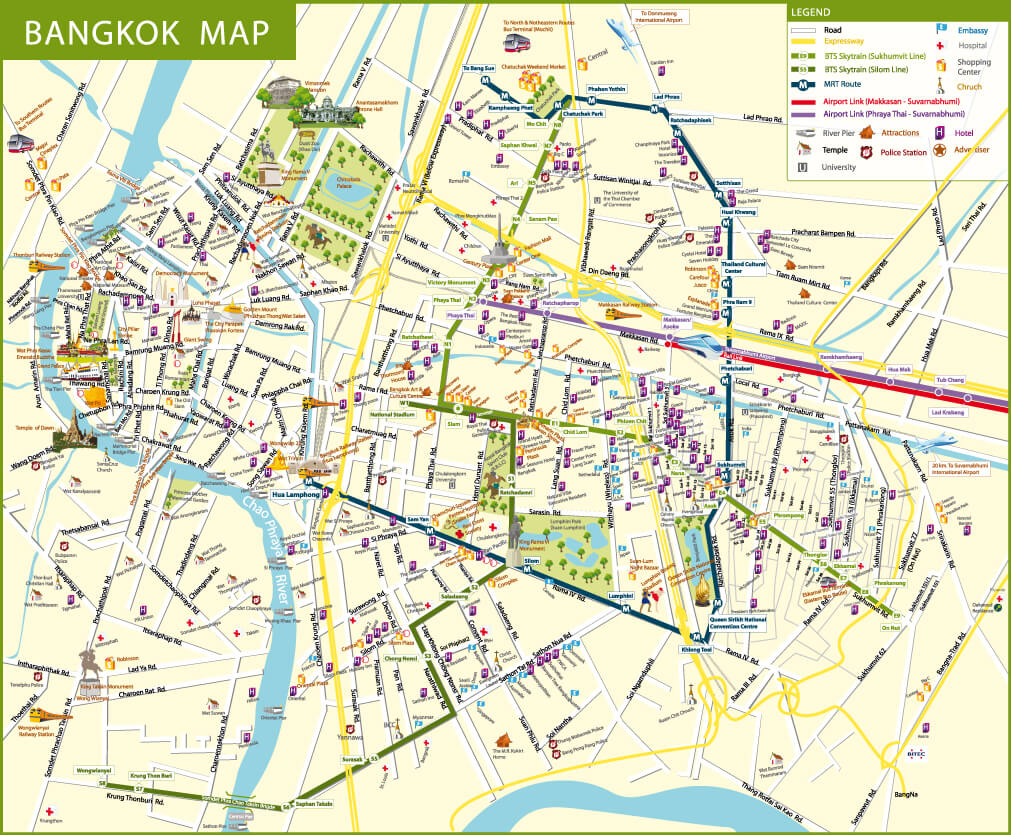 Mappa di Bangkok