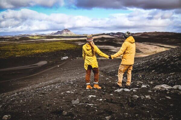 Camminare su un vulcano in Islanda